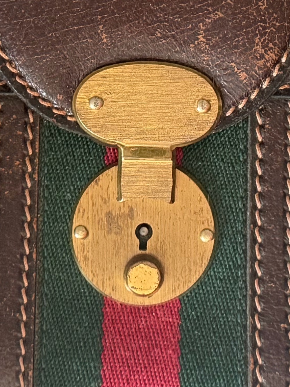 Vintage Gucci GG Supreme Sherry Web Train Case Vanity Bag - Picture 15 of 16